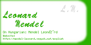 leonard mendel business card